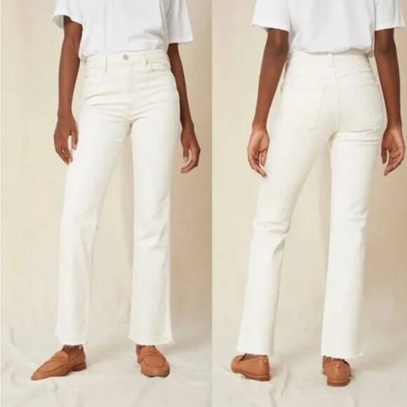 Amo Denim Bella Vintage White High-Rise Jeans – Size 30 Released Hem - Picture 1 of 8